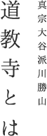 真宗大谷派川勝山 道教寺とは